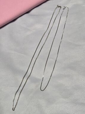 2 Pcs 10k White Gold Chain Bundle
